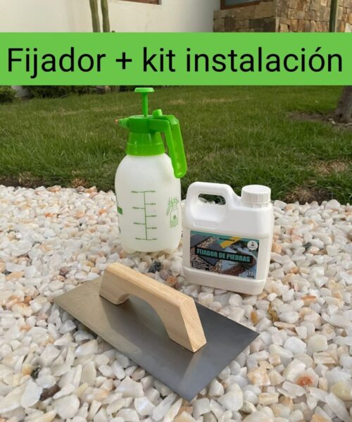 Fijador para piedras (rinde 10 a 12m2) ultra concentrado + kit de instalación