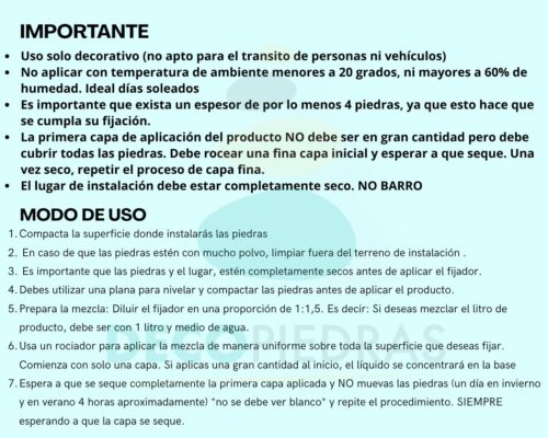 Fijador para piedras, (Rinde 10 a 12m2) solo pegamento! ultra concentrado! (copia) - Imagen 3